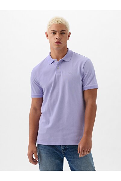 GAP Erkek Lila Gap Logo Piqué Polo Yaka T-Shirt