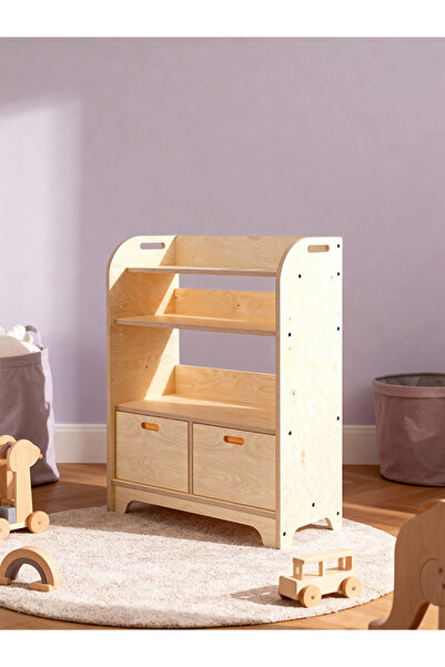 Luvy Kids Furniture Kastelo Çekmeceli Kitaplık Montessori