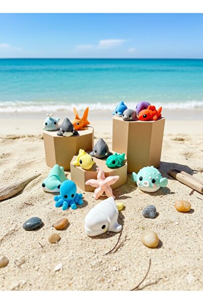 R&D Robotics Deniz Hayvanları 15'li Oyuncak Seti - Organik, Hareketli, Ekleml...