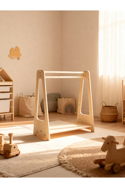 Luvy Kids Furniture Donki Açık Gardırop / Çocuk Gardırobu Montessori