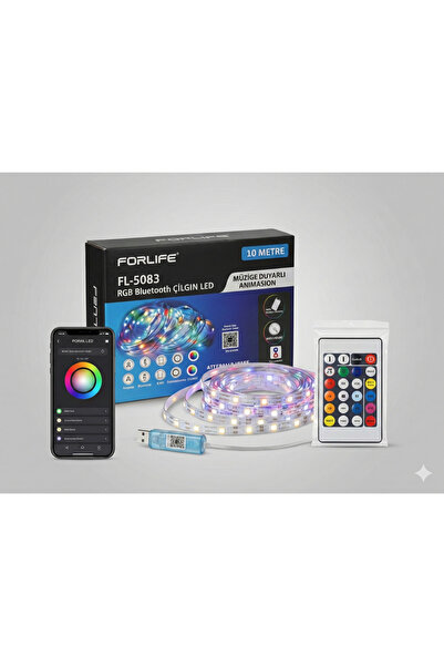 Forlife FL-5083 / Rgb + Bluetooth Çılgın LED + Sese ve Müziğe Duyarlı Animasyon 10 Metre
