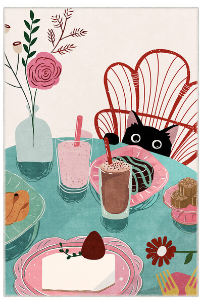 Homefesto Mutfak Halısı, Yıkanabilir Şönil, Kaymaz Dokuma Taban, Leke Tutmaz,...