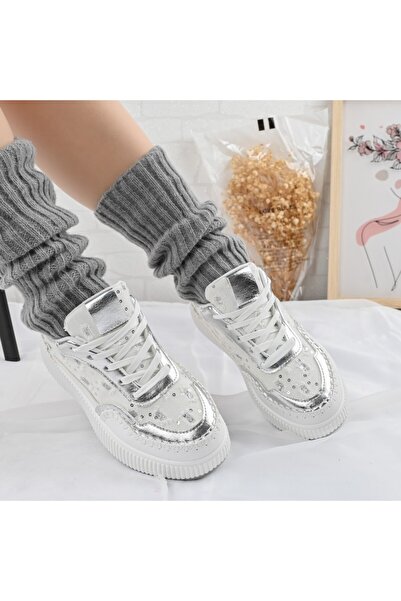 Tmall Pantofi sport de dama,Cu aplicarii de denim,D1327,Alb