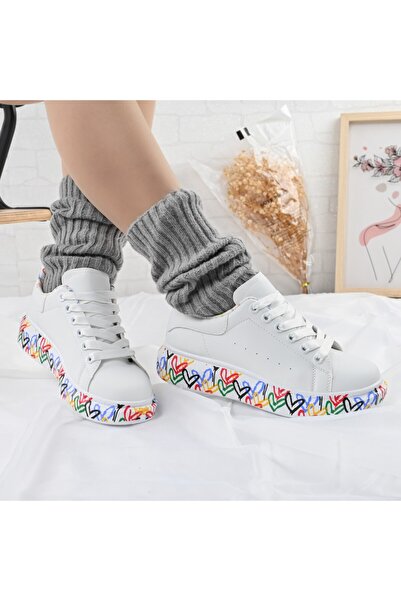 Tmall Pantofi Sport De Dama,Din piele Ecologica,D1369,Alb