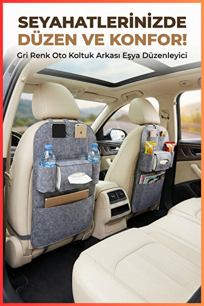 Ankaflex Gri Renk Oto Koltuk Arkası Eşya Düzenleyici Araba Araç Içi Portatif ...