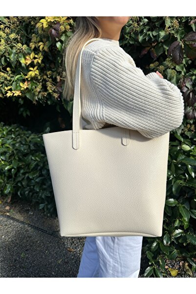 Genel Markalar Grazia Kadın Krem Yavrulu Shopper Çanta - Casual/günlük Yumuşa...