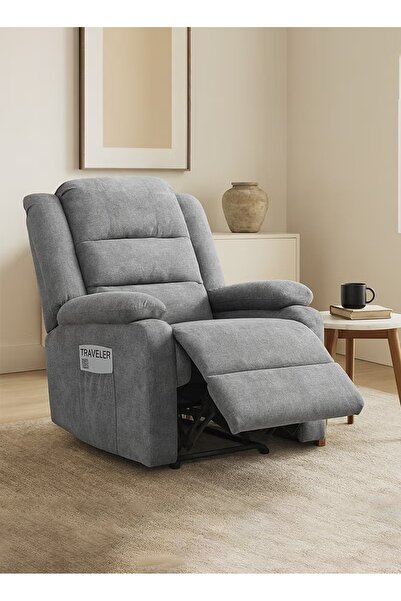 ESMART كرسي استرخاء فاخر كبير الحجم ثابت قابل للإمالة والتأرجح، مصنوع من القم...