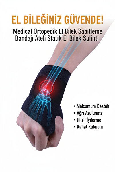 Ankaflex Medikal Ortopedik El Bilek Sabitleme Bandajı Ateli Statik El Bilek Splinti