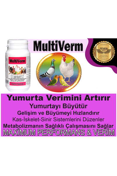 VERMX TR MULTİVERM-Tavuk Civciv Keklik Bıldırcın Kaz Yumurta Verimini Artırıcı - Gelişim Hızlandırıcı Vitamin