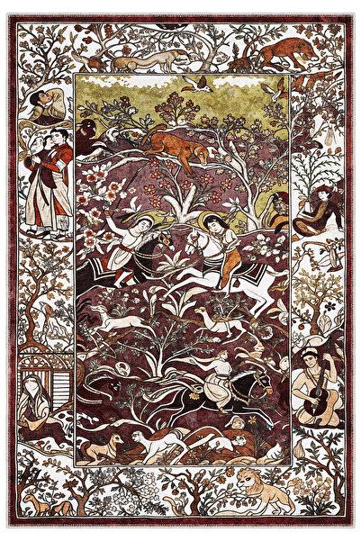 Homefesto Dekoratif Özel Tasarım Yıkanabilir,İnce, Kaymaz Tabanlı, Modern Hal...