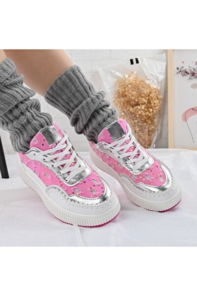 Tmall Γυναικεία αθλητικά παπούτσια, με τζιν λεπτομέρειες, D1327, Ροζ