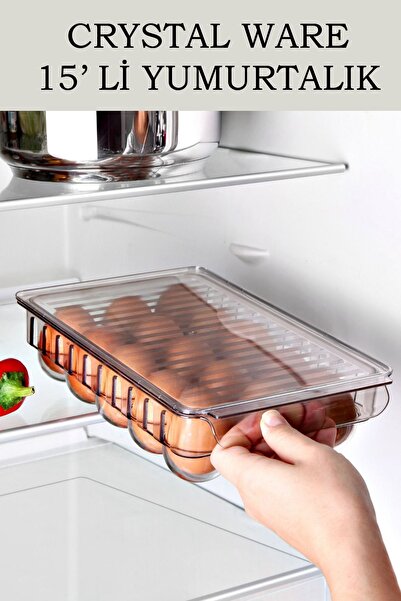 Crystal Ware 15 Li Kapaklı Şeffaf Yumurta Saklama Kabı F222
