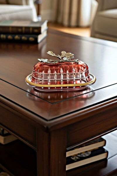 DECOSTYLE Gold Cam Tereyağlık Peynirlik | Renkli Kapaklı Şık Saklama Kabı – Kahvaltı Sunumluk