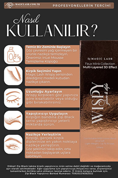 Magic Lash Wispy Takma İpek Kirpik Seti – 5 Çift, Farklı Efektli, Defalarca Kullanılabilir
