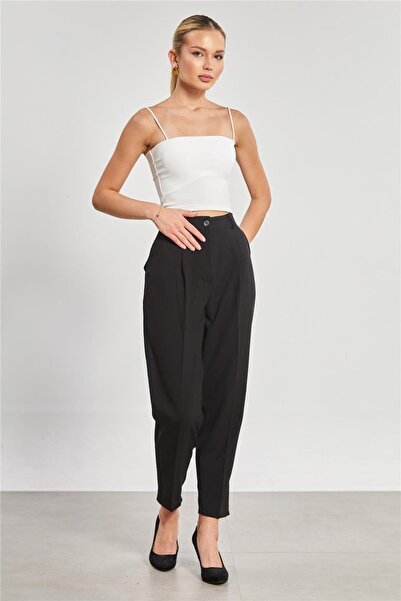 BARRELS AND OIL Kadın Havuç Kumaş Pantolon - Siyah