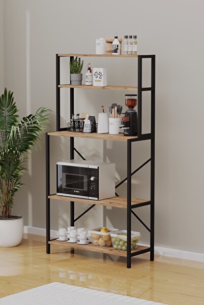 bodygym Metal Ahşap Çok Amaçlı Mutfak Rafı Çok Amaçlı Mutfak Bangosu Mikrodal...