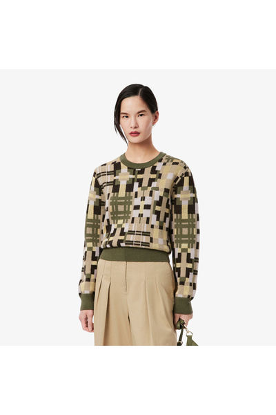 Lacoste Crew Neck Wool Jacquard Graphic Sweater - AF4147-00-AAI