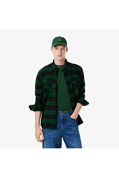 Lacoste قميص قطني كاروهات قصة فضفاضة - CH7862-00-U1Y