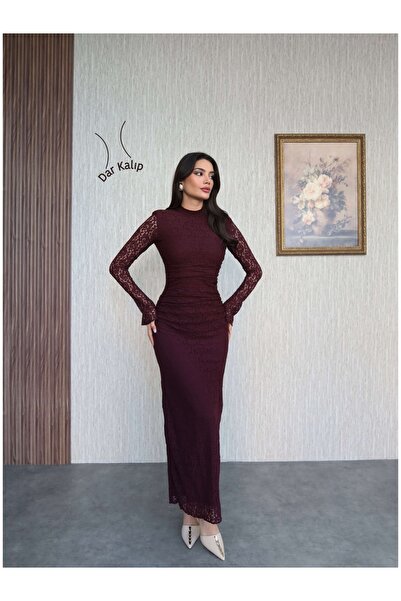 ESRAHELVACI Lace Shoulder Shoulder Pad Piece Long Dress