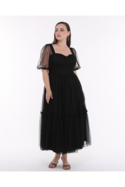 Asees Βραδινό φόρεμα από ελαστικό τούλι με λαιμόκοψη Sweetheart