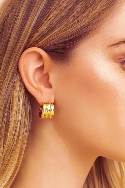 New Obsessions Gold Color Steel Earrings
