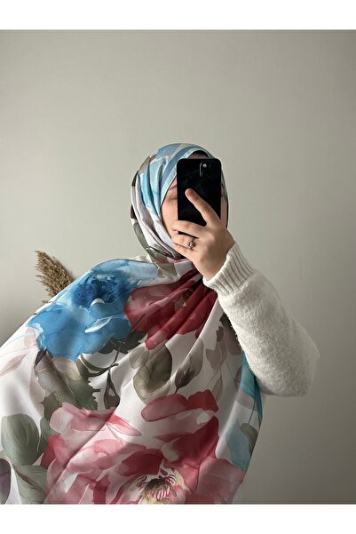 BOUTİCON Floral Patterned Summer Cotton Shawl Colorful 18