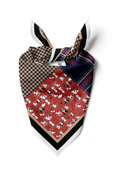 Modabutik D17 Köpek Bandanası Kırmızı Kahve 50x50