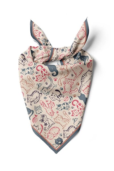 Modabutik Kedi Desenli Bandana