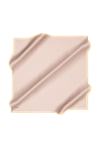 Aker Bej Logo Desenli İpek Krep Saten Eşarp