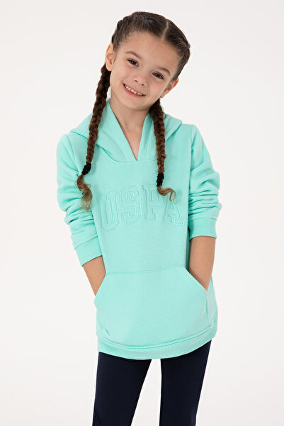 U.S. Polo Assn. Fată Mint cu glugă cu căptușeală din fleece basic Swea tricou...