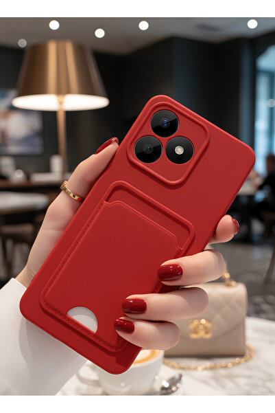 TechTrove Realme Note 50 4G / Realme C53 Kılıf Kart ve Resim Bölmeli Soft Ren...