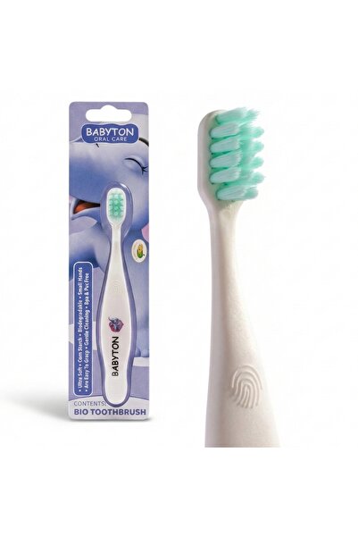 BABYTON Bio-Zahnbürste aus Mais, weich & umweltfreundlich, ergonomischer Griff