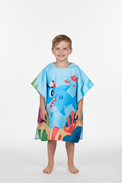 MoveBeach رداء حمام أزرق للأطفال للجنسين