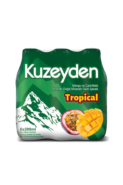 KUZEYDEN Tropical Doğal Mineralli Gazlı İçecek | Mango , Çarkıfelek Meyvesi |...
