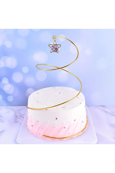 Choice كرة حلزونية ذهبية من الحديد والكريستال لتزيين الكيك، قطعة واحدة، مناسب...