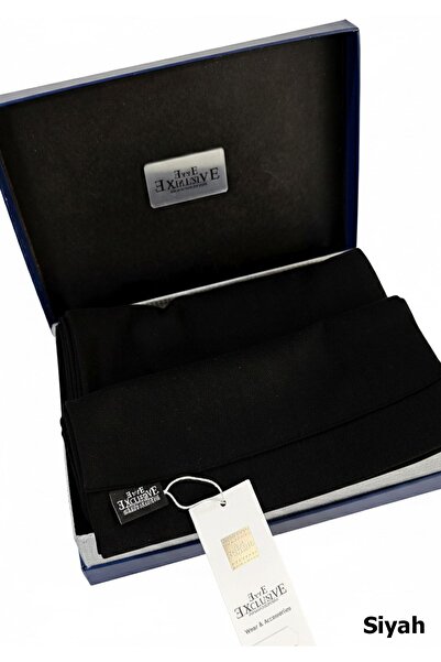 Exve Exclusive Double-Sided Wool Scarf in Black Plain Gift Pu Leather Box Shawl Ribbed Knit