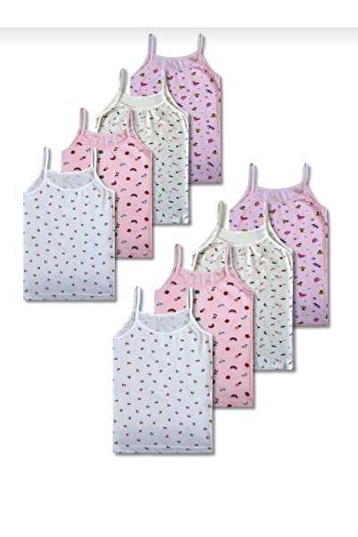 GizaKids 100% bavlněné dívčí žebrované tílko, spodní prádlo, sada 8 kusů