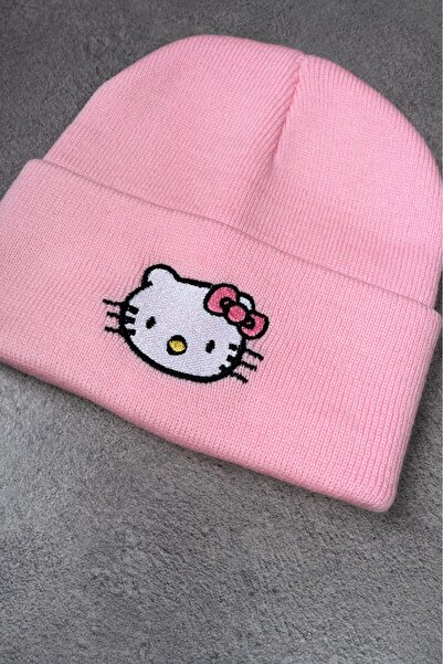 FG KONNİCHİWA Hello Kitty Face Pink Beanie