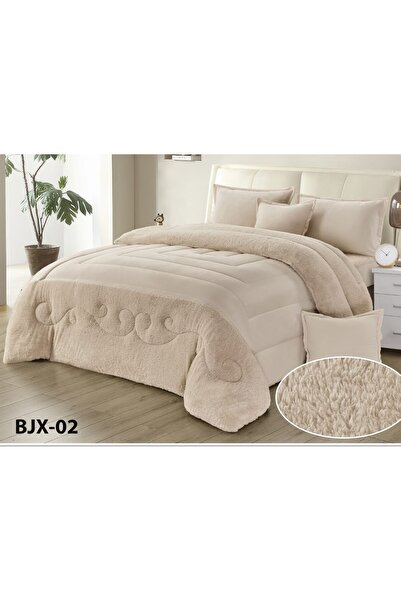Moon 4-piece winter comforter set, soft velvet center filling with plain fur, double-sided, luxurious velvet material, quilt size 210*170