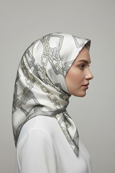 LadyCoco وشاح رويان لامع للنساء باللون الأبيض الكريمي