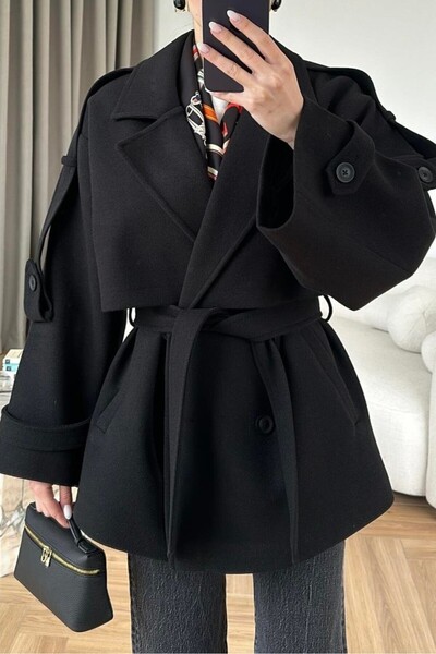 Suziş ARA BOY APOLETLİ STANDART BEDEN KAŞE KABAN 9669