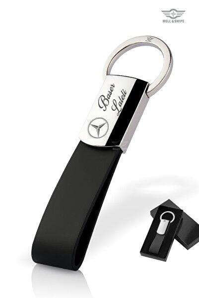 MELL & SWIPE Hediyelik Kişiye İsme Özel Isim Baskılı Suni Deri Kilitli Plaka Anahtarlık, Araç Süsü Oto Kilitli