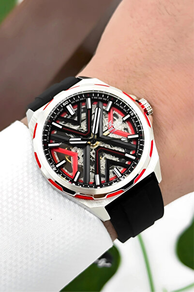 Daniel Klein Silikon Kordon Çelik Kasa Otomatik Mekanizma Erkek Kol Saati Siy...