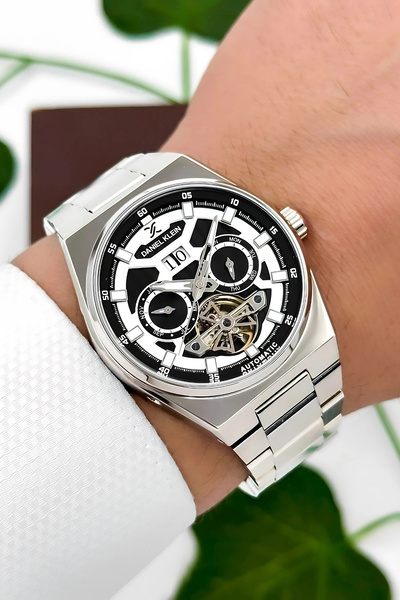 Daniel Klein Çelik Kordon Çelik Kasa Otomatik Mekanizma Erkek Kol Saati Gümüş...