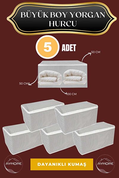 AYHOME 5 Adet Hurç Yorgan Döşek Hurcu Çeyizlik Ev Taşımalık Büyük Boy Hurç Fe...