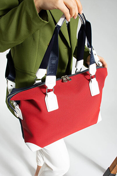 Just Polo Women's Stone Navy Blue Large Size Lacost Fabric Hand and Shoulder ...