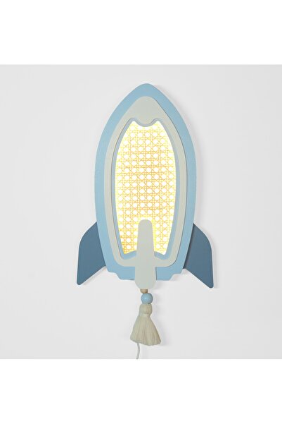 Linvia Kids Roket - Çocuk Ahşap LED Gece Lambası