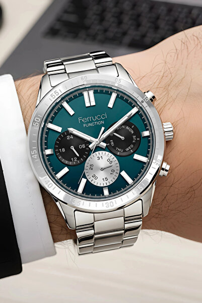 Ferrucci Function Erkek Kol Saati Çelik Kordon Gold Bileklik Hediyeli 3atm sdfer061