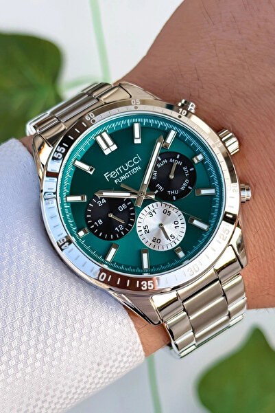 Ferrucci Function Erkek Kol Saati, Çelik Kordon 3ATM Suya Dayanıklı Gümüş sdfer167