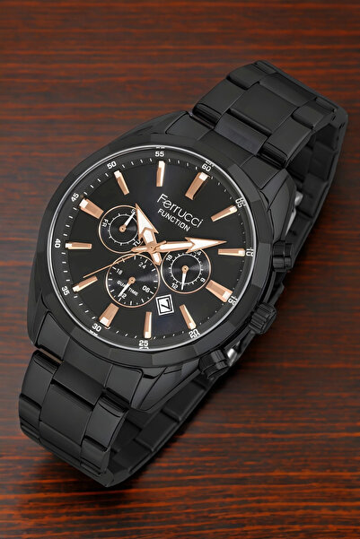 Ferrucci Function Erkek Kol Saati Siyah Renk Fcf.14075fm.03 Bileklik Hediye Sdfer119